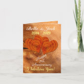パーソナライズされた木フェイク材5結婚周年記念 カード (正面)