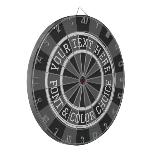 パーソナライズされた木炭グレーまカスタムたは文字 ダーツボード (正面左)