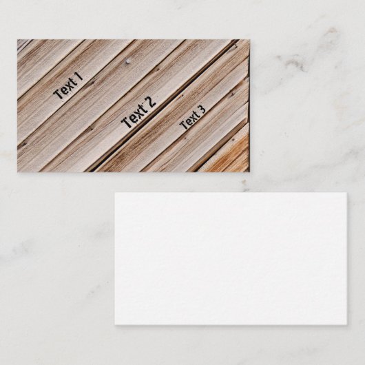 -パーソナライズされた木片 名刺 (正面/裏面)