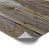 パーソナライズされた木素朴バラ結婚のポスター ポスター (角)