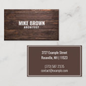 「パーソナライズされた木製パネル」（アメリカ） 名刺 (正面/裏面)