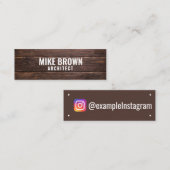 「パーソナライズされた木製パネル」インスタグラム スキニー名刺 (正面/裏面)