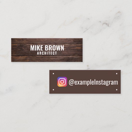 「パーソナライズされた木製パネル」インスタグラム スキニー名刺 (正面/裏面)