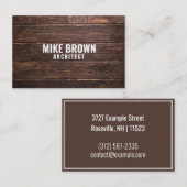 「パーソナライズされた木製パネル」（英国/ユーロ） 名刺 (正面/裏面)