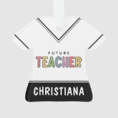 パーソナライズされた未来先生カラフルかわいいプレゼント オーナメント (裏面)