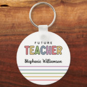 パーソナライズされた未来先生カラフルかわいいプレゼント キーホルダー (正面)