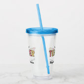 パーソナライズされた未来先生カラフルかわいい アクリルタンブラー (左)