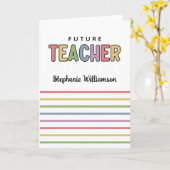 パーソナライズされた未来先生カラフルかわいい カード (黄色い花)