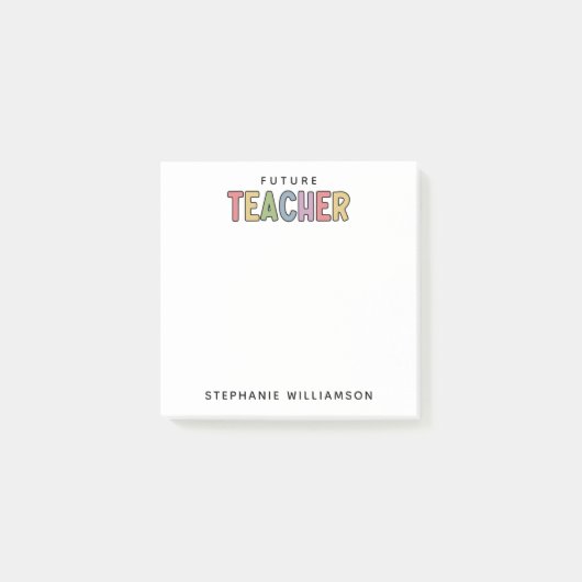 パーソナライズされた未来先生カラフルかわいい ポストイット (正面)