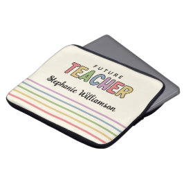 パーソナライズされた未来先生カラフルかわいい ラップトップスリーブ