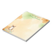 パーソナライズされた机から | フクロウと花 ノートパッド (回転)