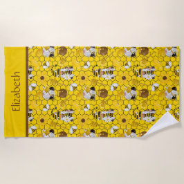 パーソナライズされた格言作りフローラ ビーチタオル