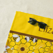 パーソナライズされた格言作りフローラ ビーチタオル (インサイチュ)