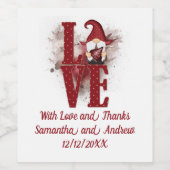 パーソナライズされた格言赤ラブカワイズ結婚ズ ワインラベル (シングルラベル)