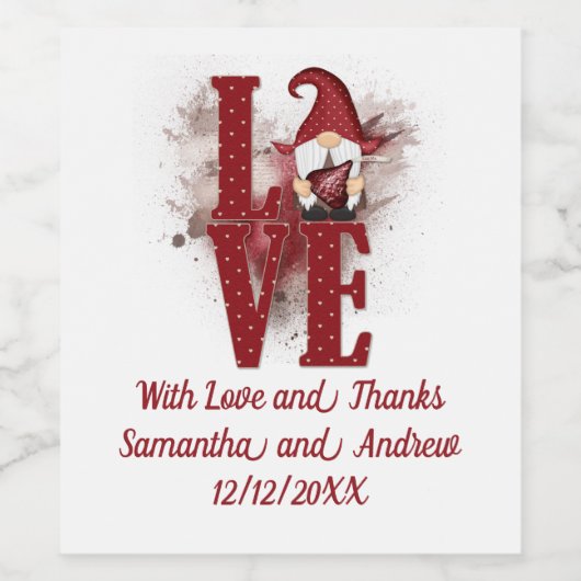 パーソナライズされた格言赤ラブカワイズ結婚ズ ワインラベル (シングルラベル)