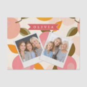 パーソナライズされた桃の花模様がとってもキュートなレトロサマー 薄葉紙 (正面)