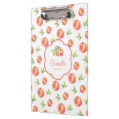 パーソナライズされた桃図解入りの、写真付きの名 クリップボード (左)