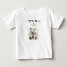 パーソナライズされた森のクマ ベビーTシャツ