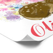 パーソナライズされた森の花のベビー部屋の装飾 ポスター (角)