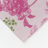 パーソナライズされた植物性ピンク牡丹ユーカリ フリースブランケット (角)