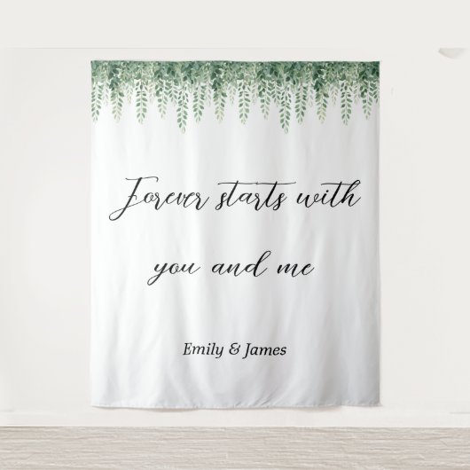 パーソナライズされた植物樹結婚生背景 タペストリー (正面)