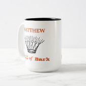 パーソナライズされた樹皮のおもしろい王 ツートーンマグカップ (正面左)