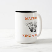 パーソナライズされた樹皮のおもしろい王 ツートーンマグカップ (正面右)