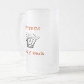 パーソナライズされた樹皮のおもしろい王 フロストグラスビールジョッキ (正面左)