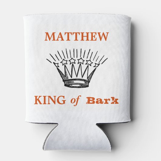 パーソナライズされた樹皮のおもしろい王 缶クーラー (裏面)