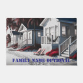 パーソナライズされた歓迎の屋外敷物 ドアマット (正面)