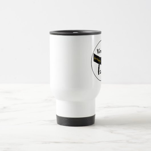 パーソナライズされた武術アーツサーディグディグブラックベルト トラベルマグ (中央)