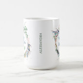 パーソナライズされた母の日の幸せエレガントフローラ コーヒーマグカップ (中央)