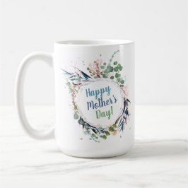 パーソナライズされた母の日の幸せエレガントフローラ コーヒーマグカップ