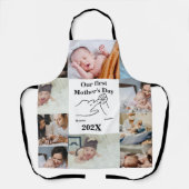 パーソナライズされた母の日フォトコラージュ エプロン (正面)