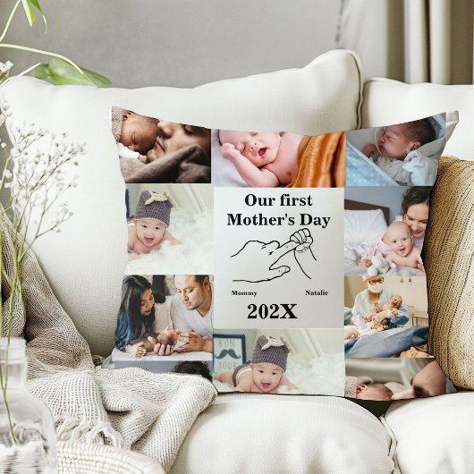 パーソナライズされた母の日フォトコラージュ クッション