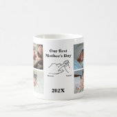パーソナライズされた母の日フォトコラージュ コーヒーマグカップ (中央)
