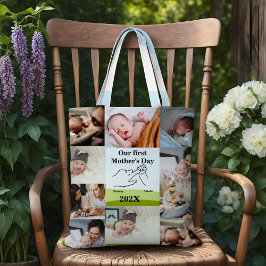 パーソナライズされた母の日フォトコラージュ トートバッグ