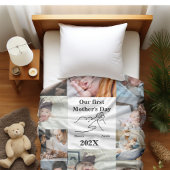 パーソナライズされた母の日フォトコラージュ フリースブランケット