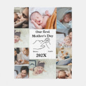 パーソナライズされた母の日フォトコラージュ フリースブランケット (正面)