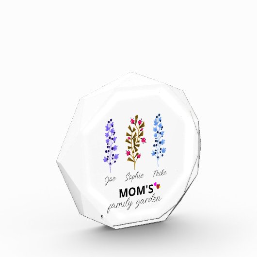 パーソナライズされた母の贈り物お母さんの家庭菜園 フォトブロック (左)