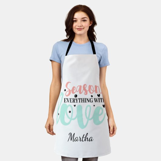 パーソナライズされた母の贈り物 エプロン (着用した状態)