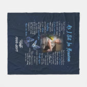 パーソナライズされた母を失った記念毛布、パパ フリースブランケット (正面(横))