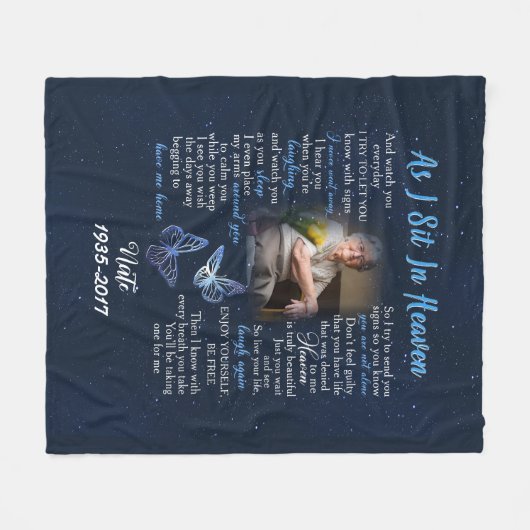 パーソナライズされた母を失った記念毛布、パパ フリースブランケット (正面(横))