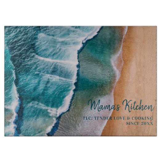 パーソナライズされた母ギフト柔らかな愛TLC海波 カッティングボード (正面)