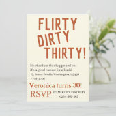 パーソナライズされた気のあるそぶりをした30歳おもしろい誕生日30 招待状 (スタンド正面)