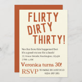 パーソナライズされた気のあるそぶりをした30歳おもしろい誕生日30 招待状 (正面/裏面)