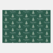 パーソナライズされた水エレガント色の木のクリスマス ラッピングペーパーシート (正面2)