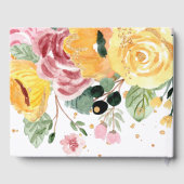 パーソナライズされた水カラーフローラ結婚 ゲストブック (裏面)