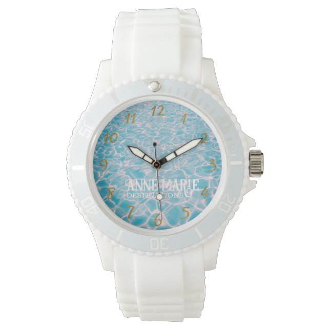 パーソナライズされた水中競技サニーサマープール 腕時計 (正面)