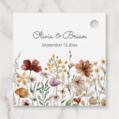 パーソナライズされた水彩のワイルドフラワー Pretty Floral フェイバータグ (裏面)